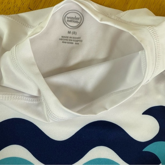 Wonder Nation OCEAN COAST Long Sleeve Swim Shirt size 8 White - Picture 4 of 6